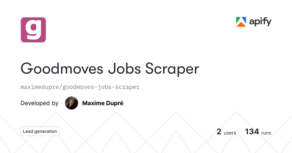Goodmoves Jobs Scraper product image