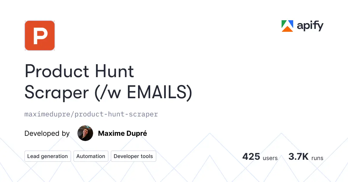Product Hunt Scraper product image
