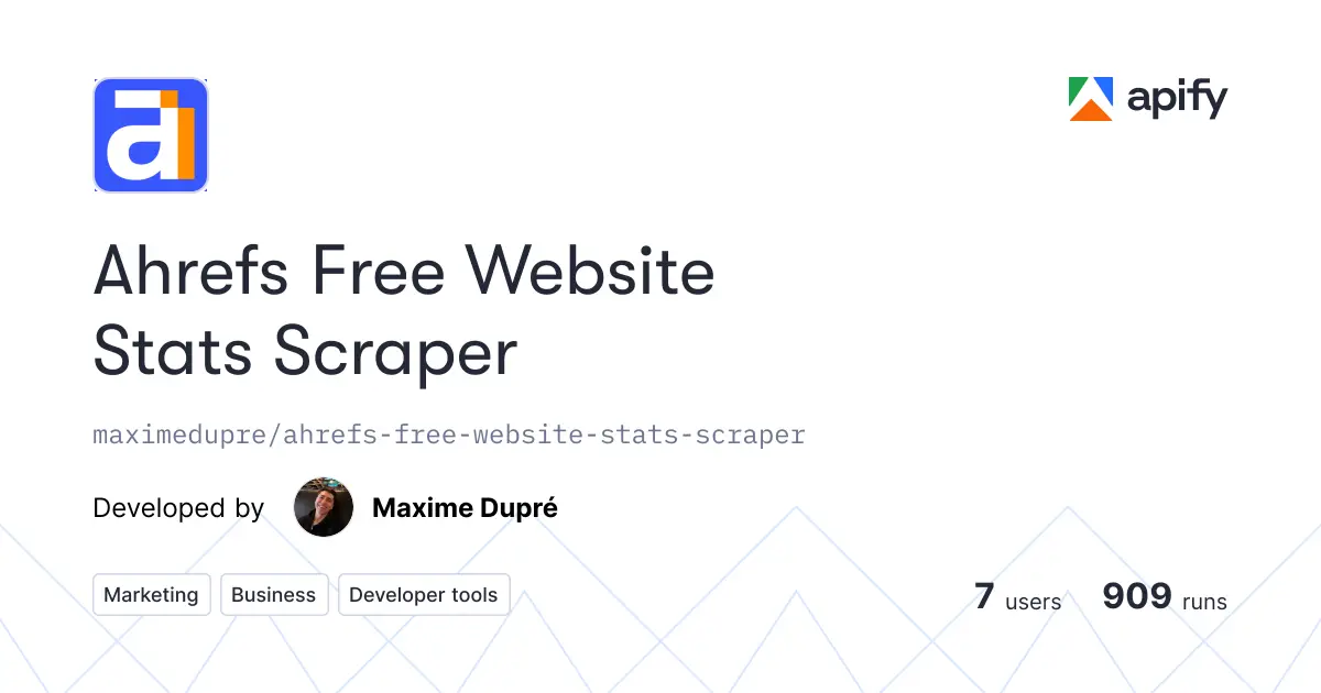 Ahrefs Free Website Stats Scraper product image