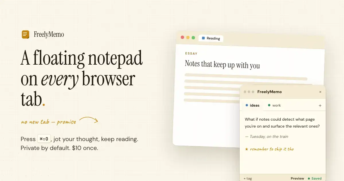 FreelyMemo - A floating notepad on every tab image number 11