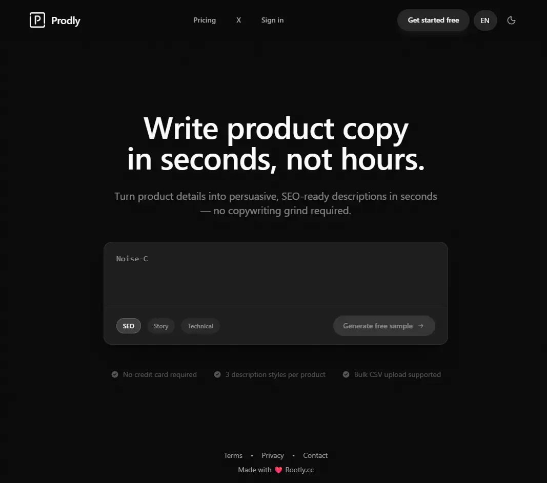 Prodly - AI Product Description SaaS Source Code image number 01