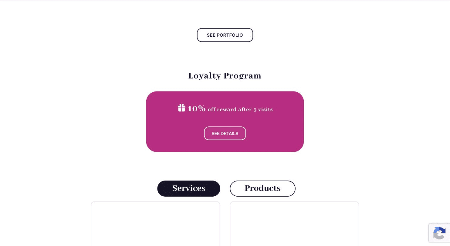 The loyalty program rules a client sees: six clauses covering the awkward cases, including no-shows and stacked discounts.
